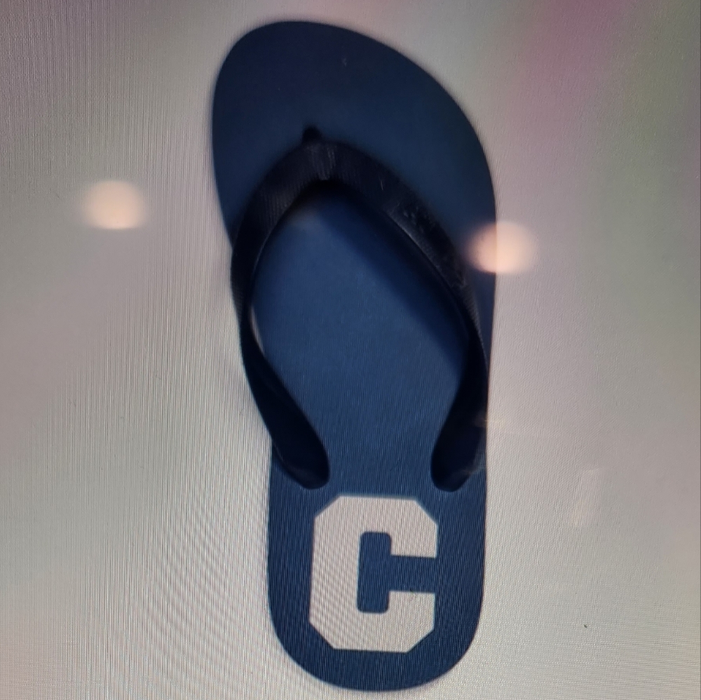 COPY - COACH Zak Varsity Flip Flop in Denim Blue/ Red